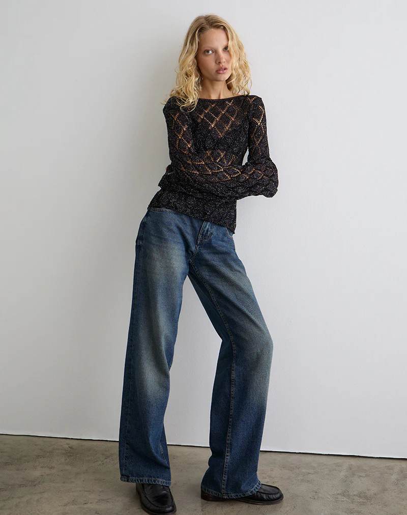 Tate Jumper in Metallic Black - Image 3