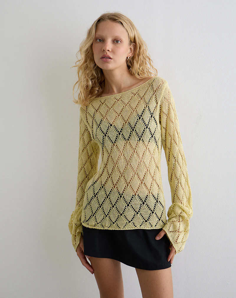 Tate Jumper in Metallic Lemon