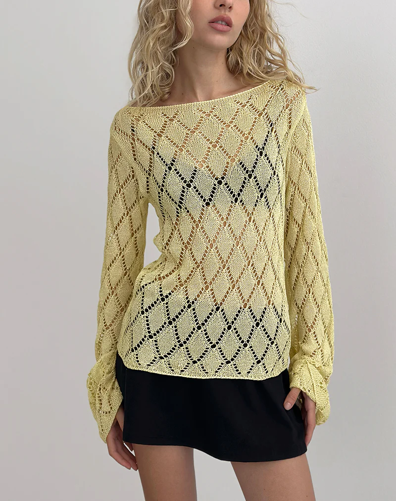 Tate Jumper in Metallic Lemon - Image 3
