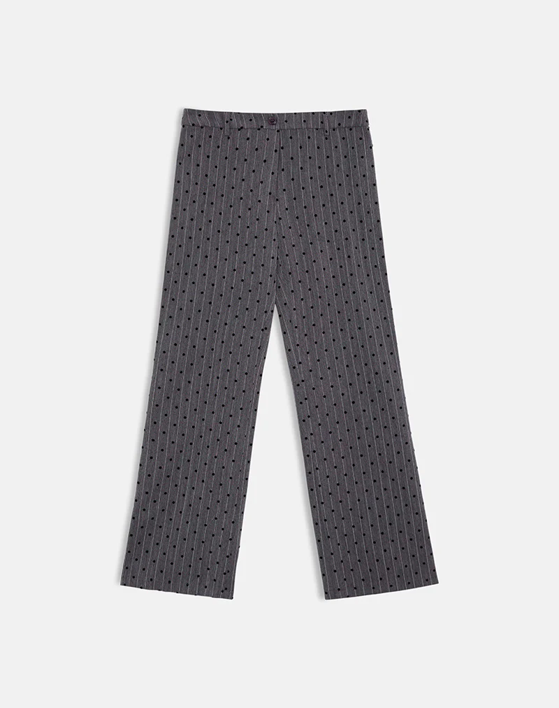 Tatina Trouser in Charcoal with Polka Pinstripe - Image 4