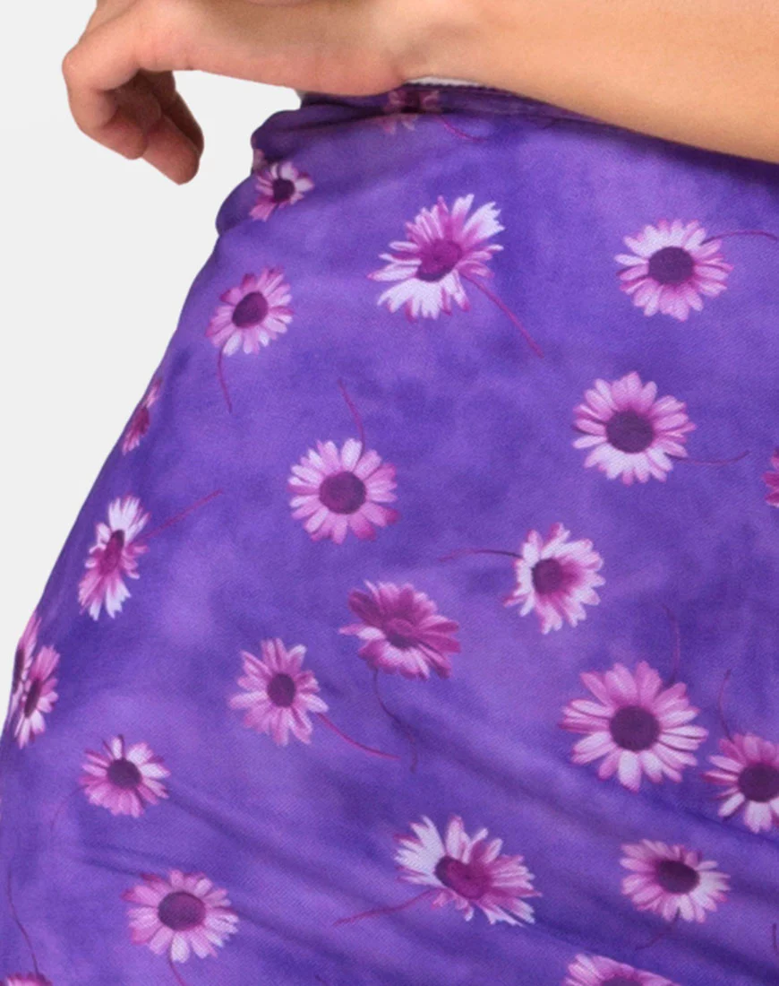 Taura Midi Skirt in Daisy Daze Purple - Image 5