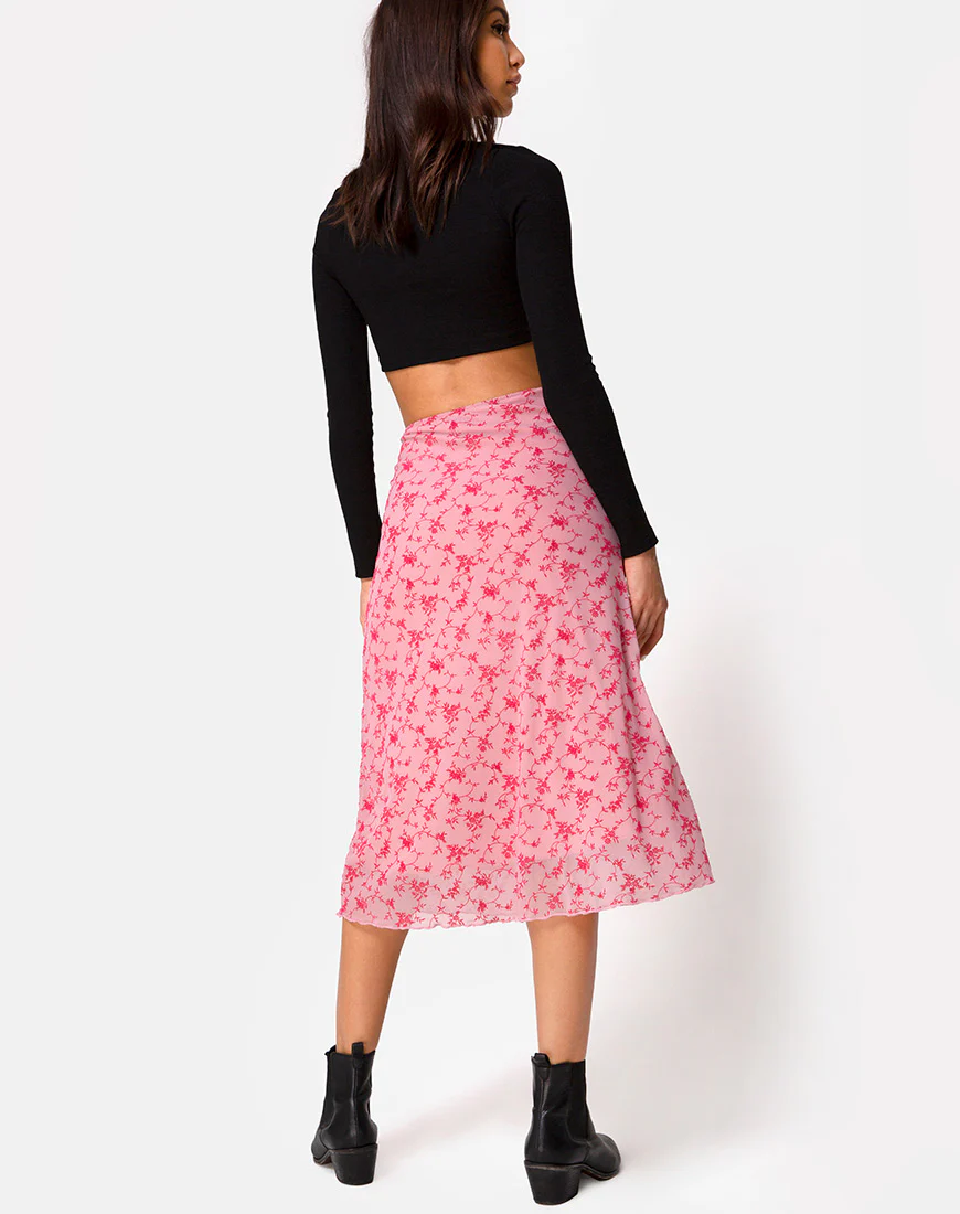Taura Skirt in Love Bloom Pink Flock - Image 2