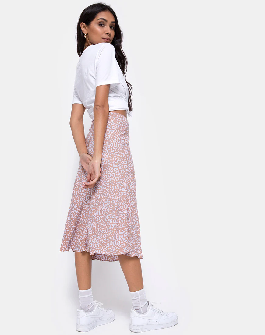 Tauri Midi Skirt in Leopard Spot - Image 4