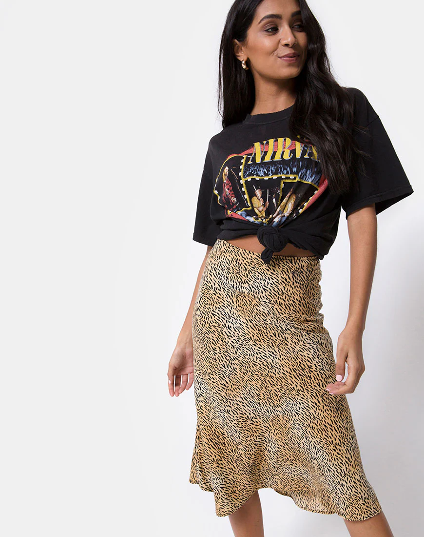 Tauri Midi Skirt in Mini Tiger Brown - Image 2