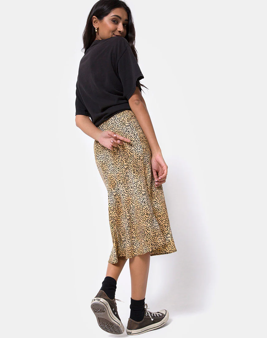 Tauri Midi Skirt in Mini Tiger Brown - Image 4