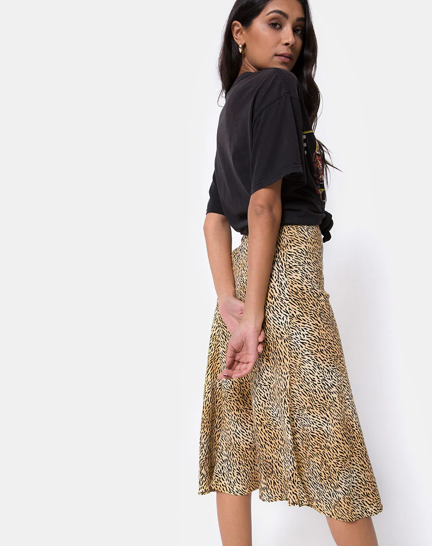 Tauri Midi Skirt in Mini Tiger Brown - Image 5