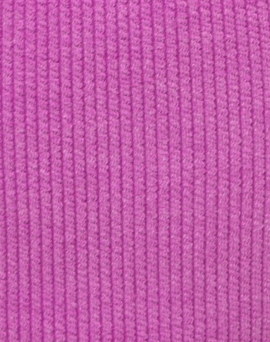 Taya Bikini Bottom in Crinkle Rib Violet - Image 5