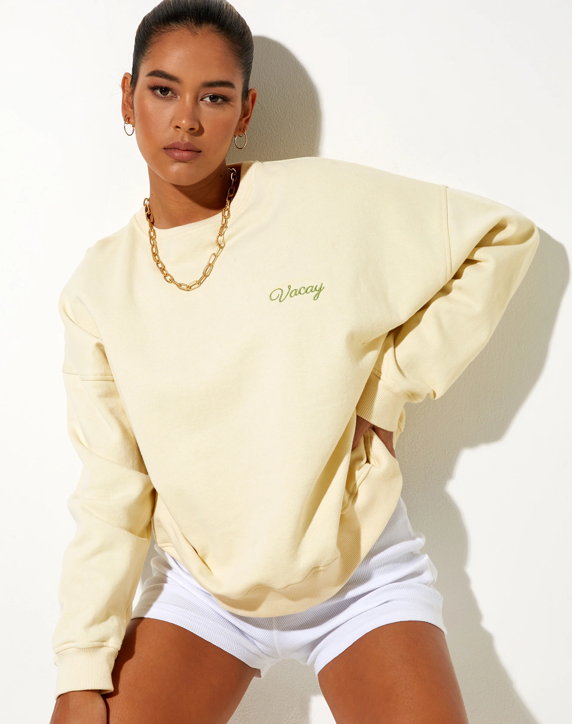 Ted Sweatshirt in Buttercream Vacay Embro - Image 3