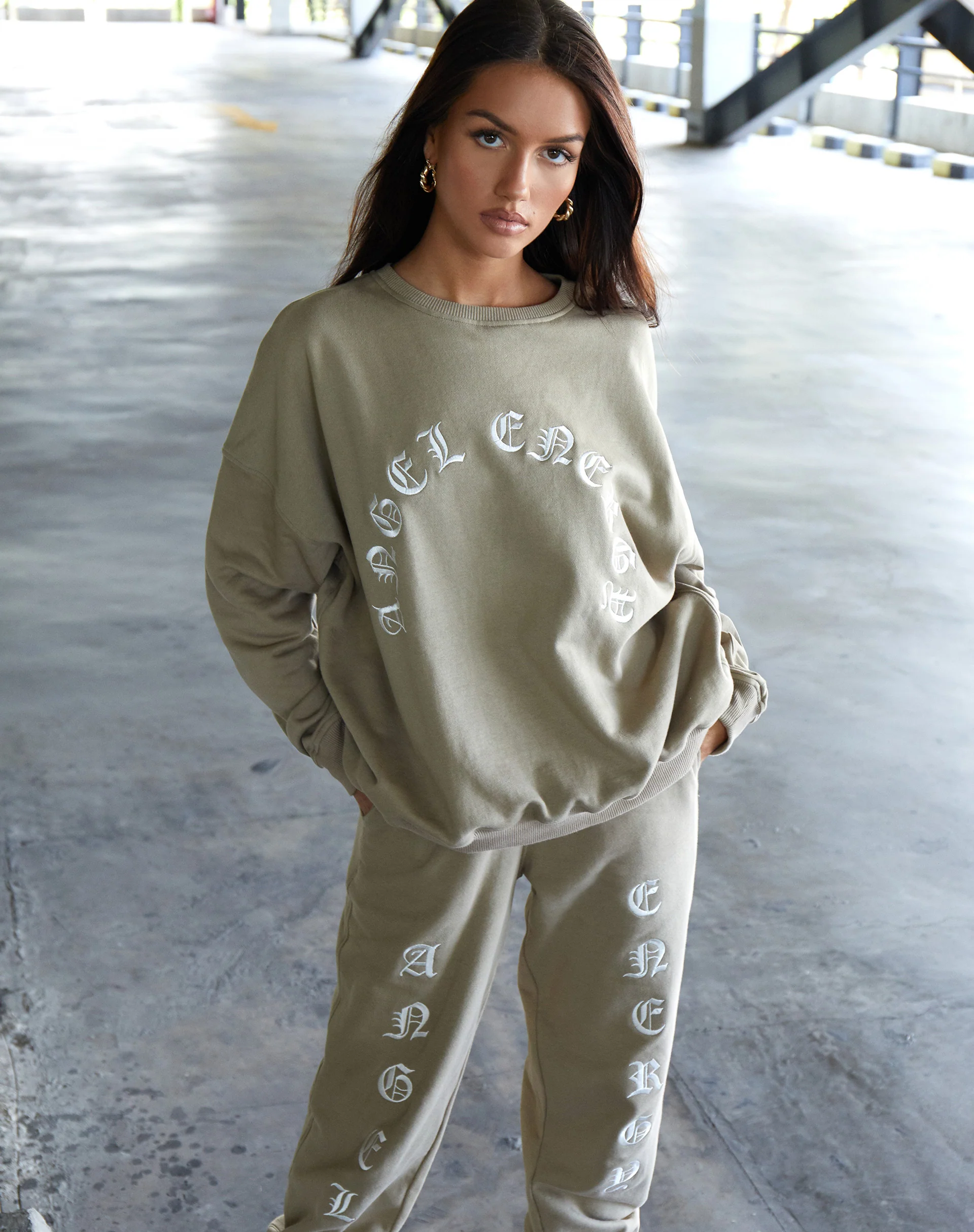 Ted Sweatshirt in Eucalyptus 'Angel Energy' Embro - Image 2