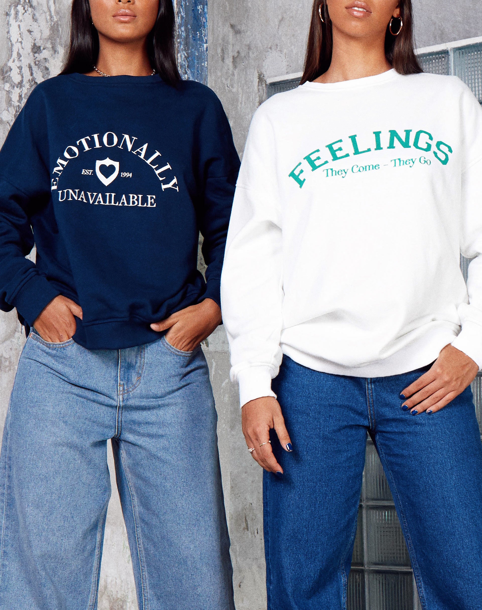 Ted Sweatshirt in Navy 'Emotionally Unavailable' - Image 6