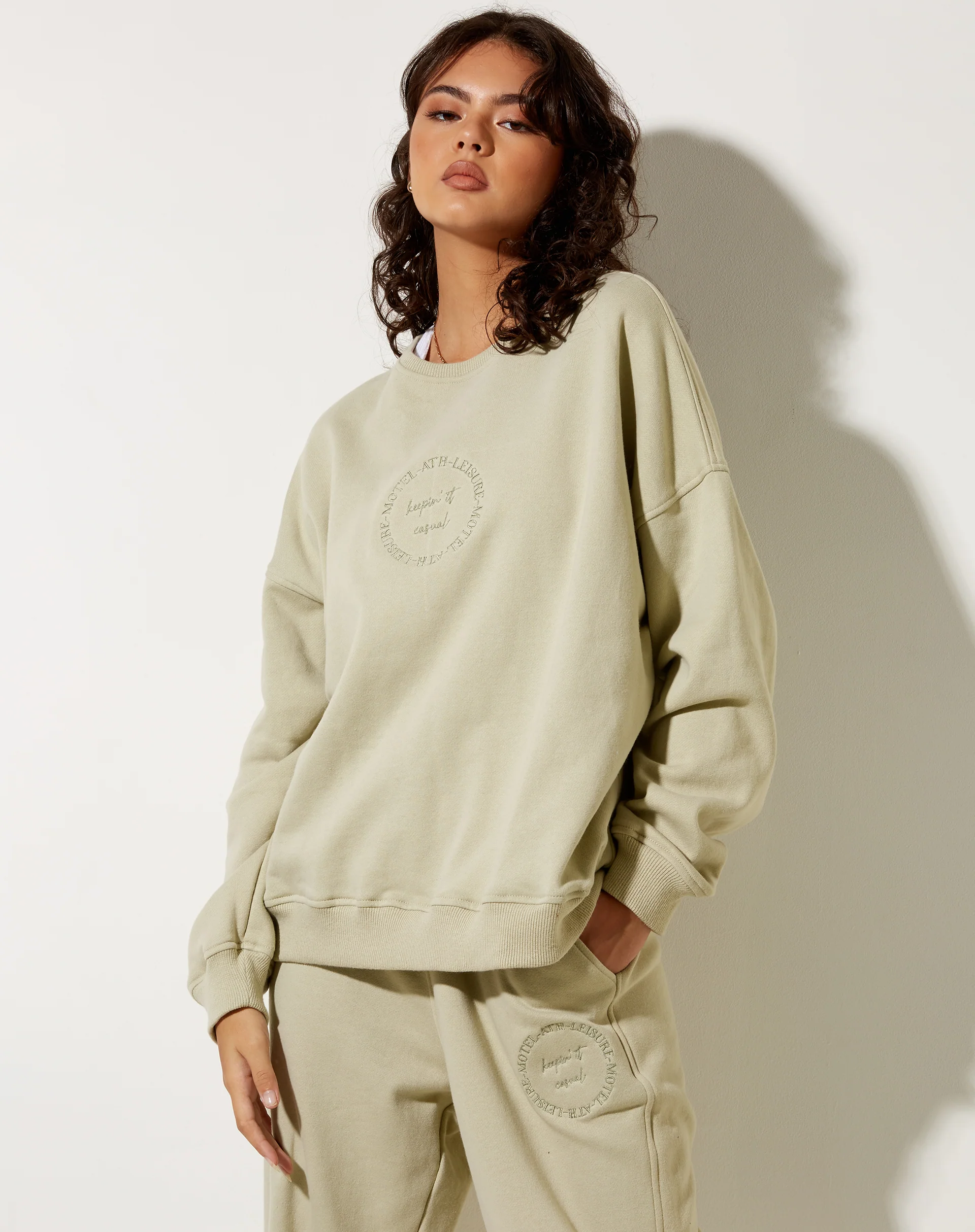 Ted Sweatshirt in Pastel Green Keepin It Casual - Image 4