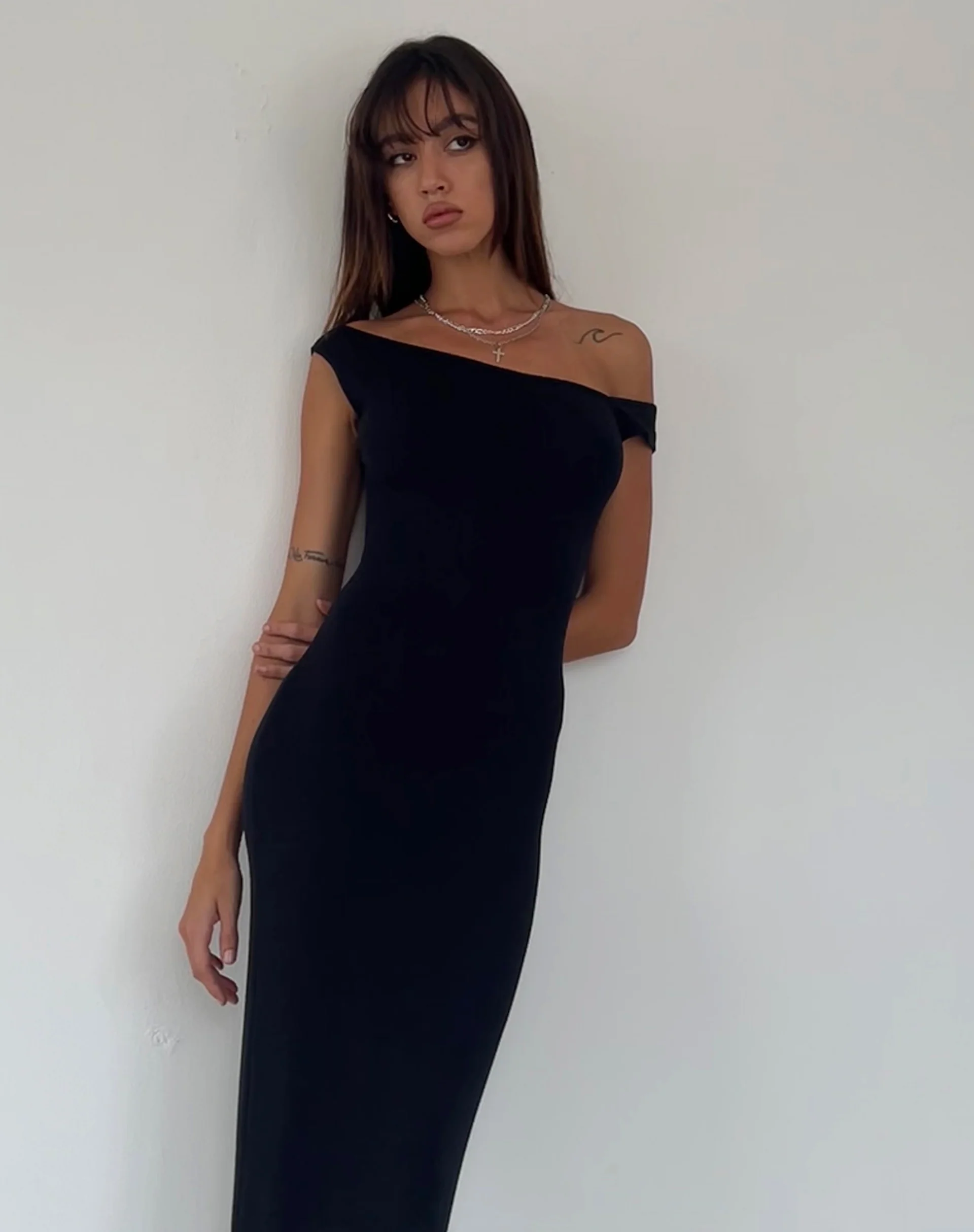 Tehyun Maxi Dress in Rib Black - Image 3