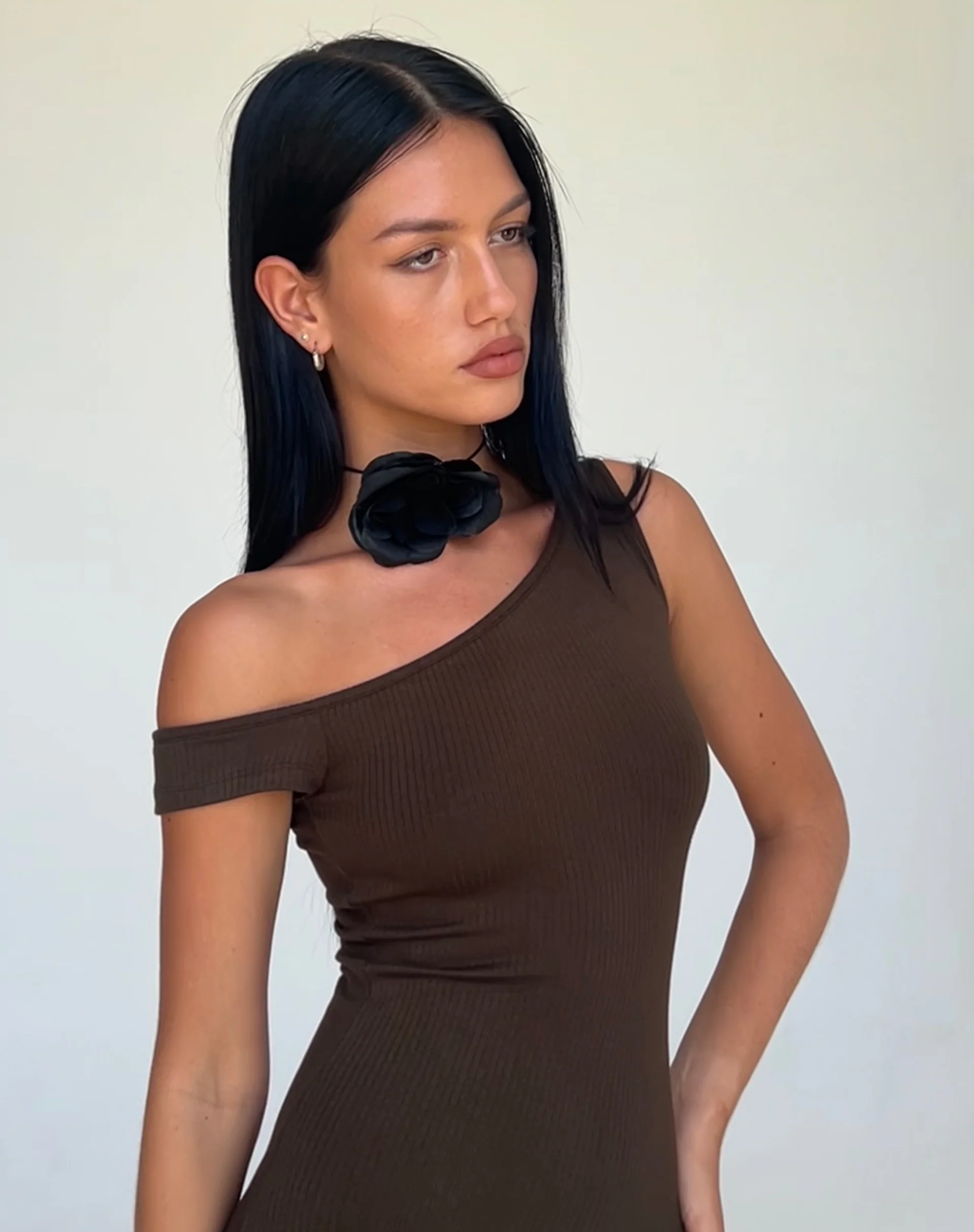 Tehyun Maxi Dress in Brown Rib - Image 4