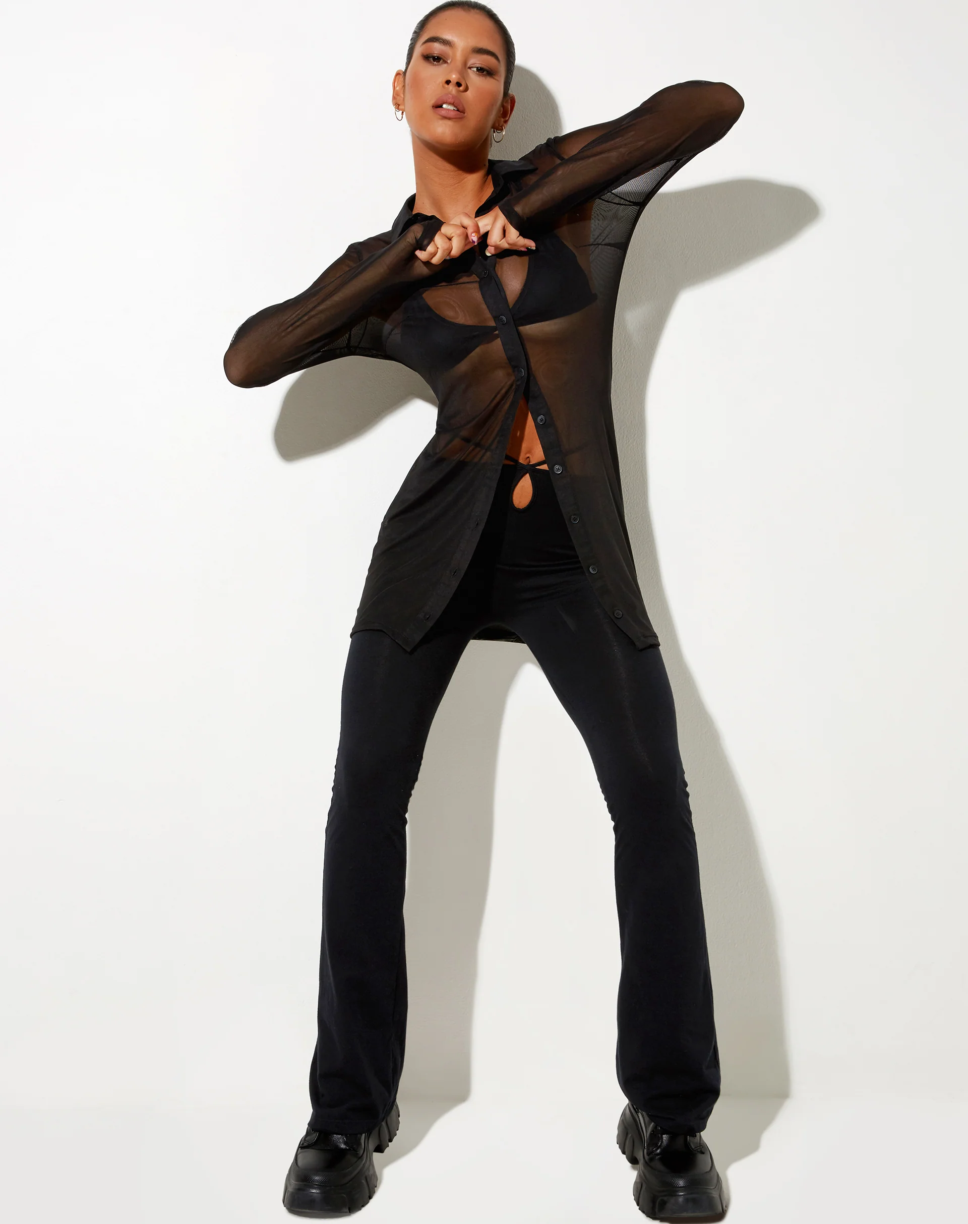 Tere Shirt in Mesh Black