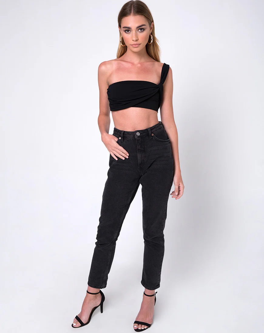 Tetric Crop Top in Black - Image 3