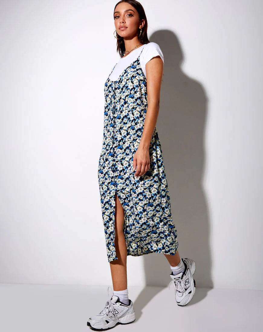 Theda Midi Dress in Aster Blue - Image 2