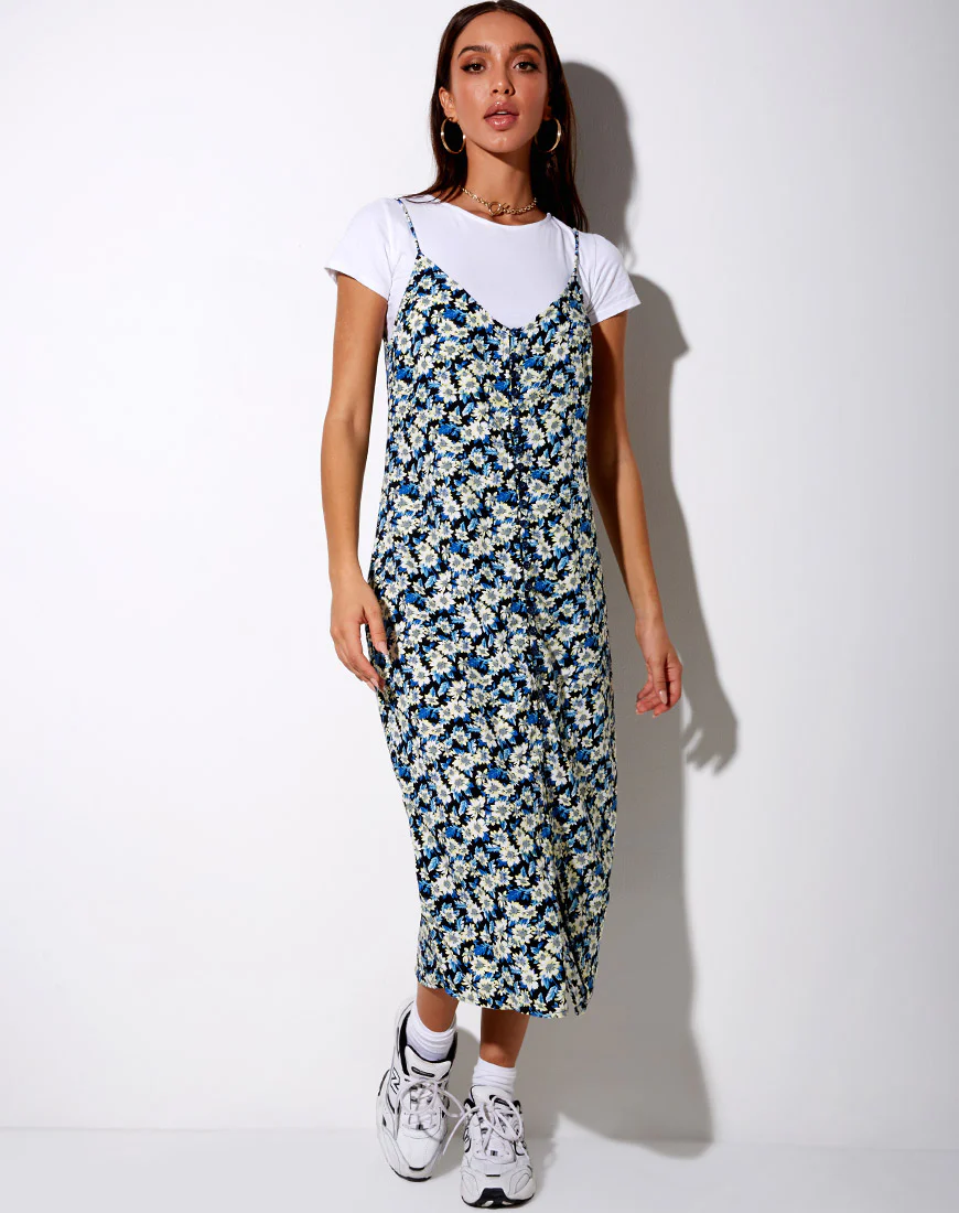 Theda Midi Dress in Aster Blue - Image 3