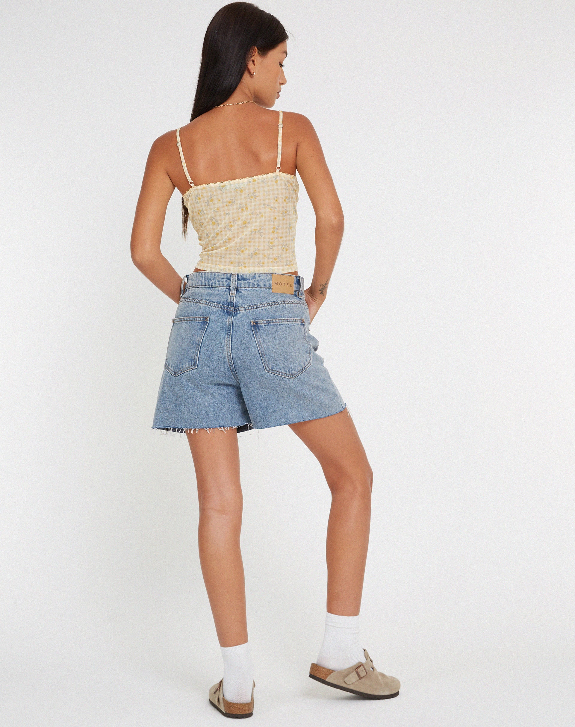 Tiava Cami Top in Gingham Floral Yellow - Image 4