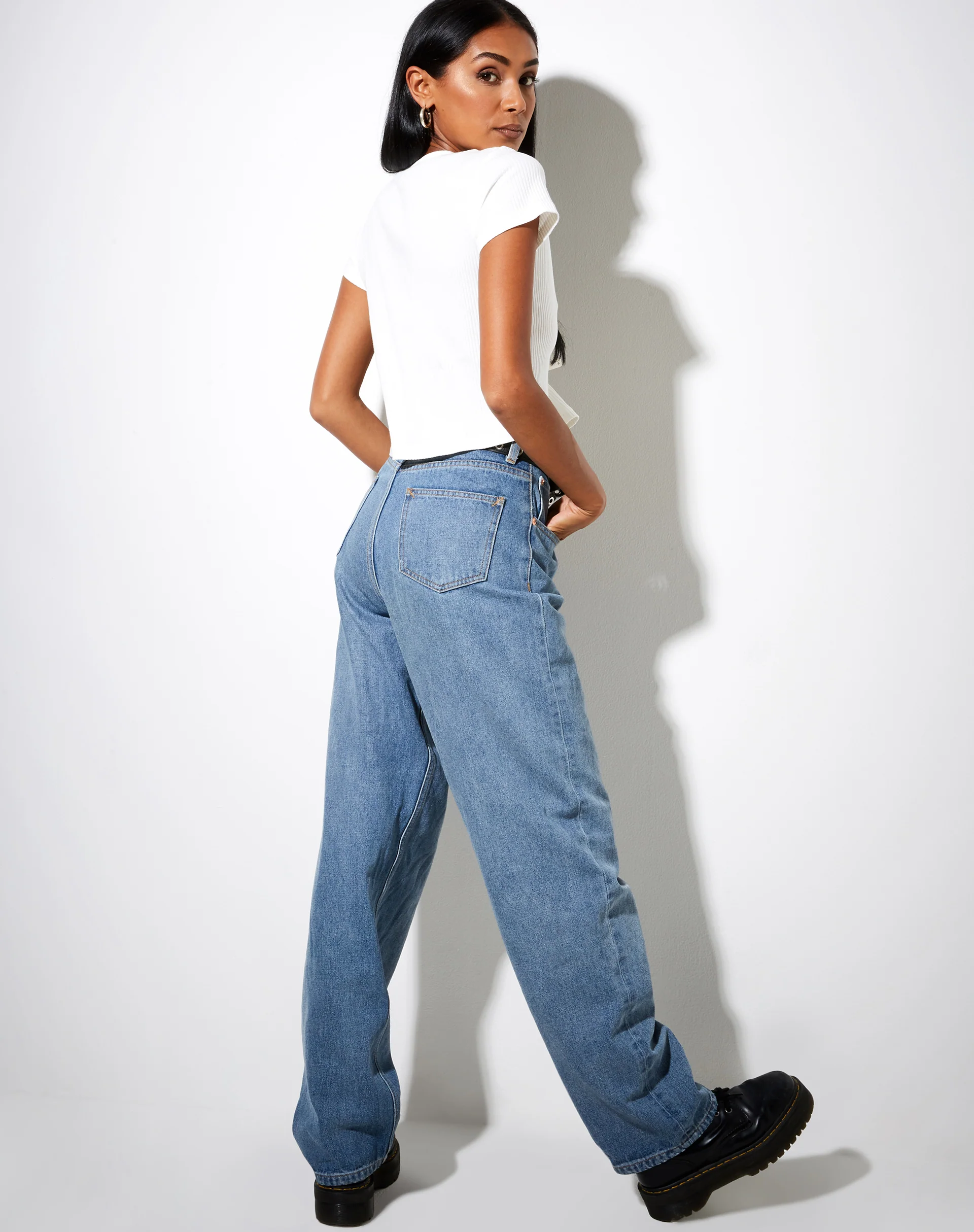 Tiery Crop Top in Rib Ivory - Image 5