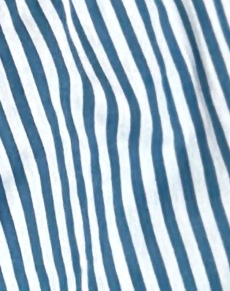Tiga Bralette in Small Stripe Vertical Blue - Image 6
