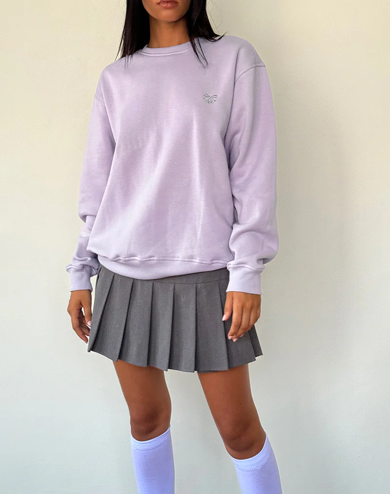 Tillie Jumper in Violet with Grey Bow Embroidery - Image 4