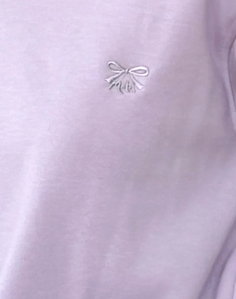 Tillie Jumper in Violet with Grey Bow Embroidery - Image 5