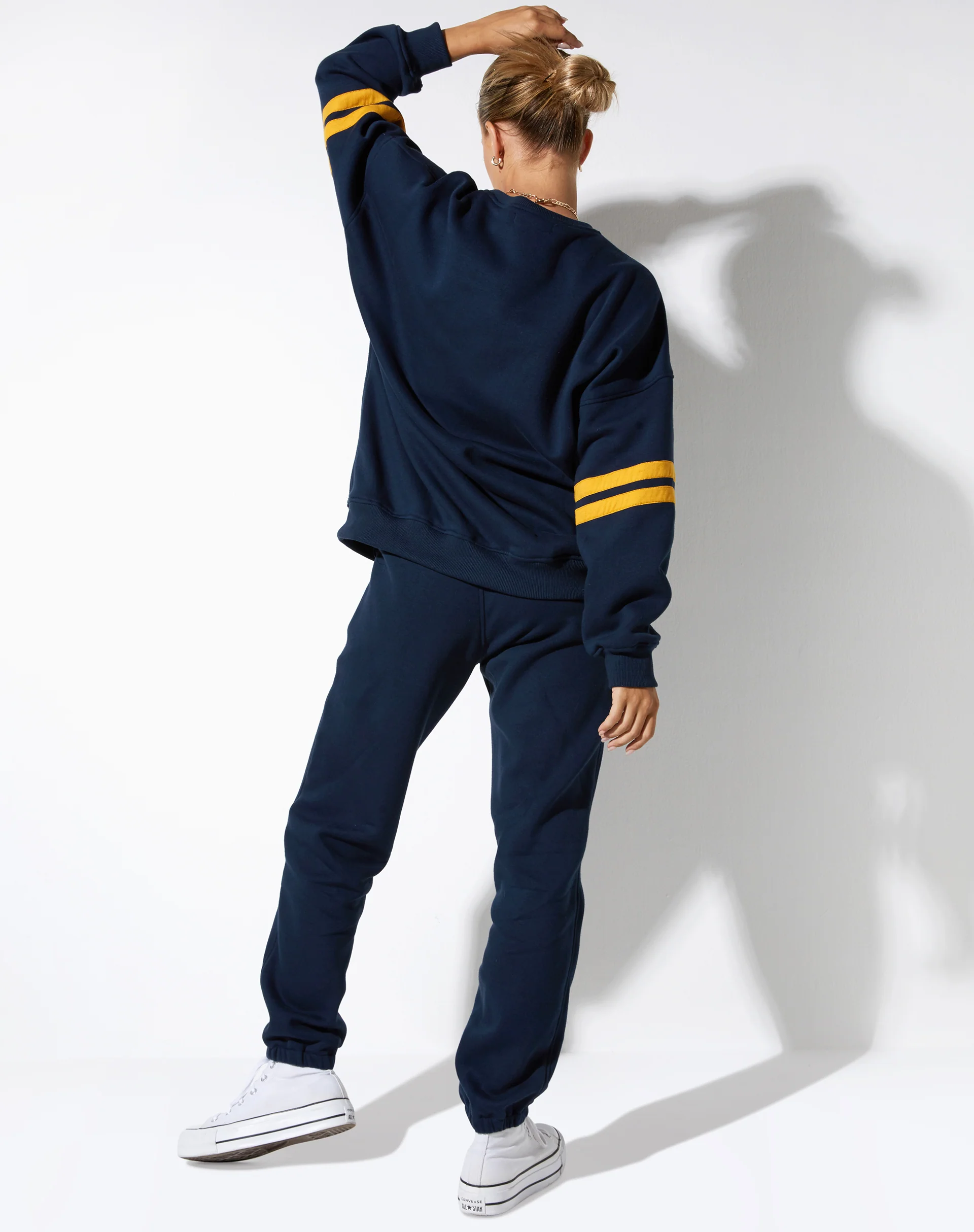 Tim Sweatshirt in Navy Citrus Stripe Football 1999 - Image 4