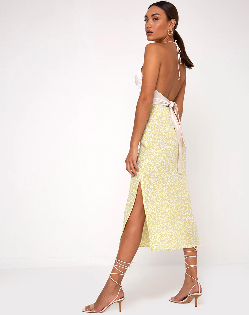 Tindra Midi Skirt in Crinkle Botanic Mint Foam - Image 5