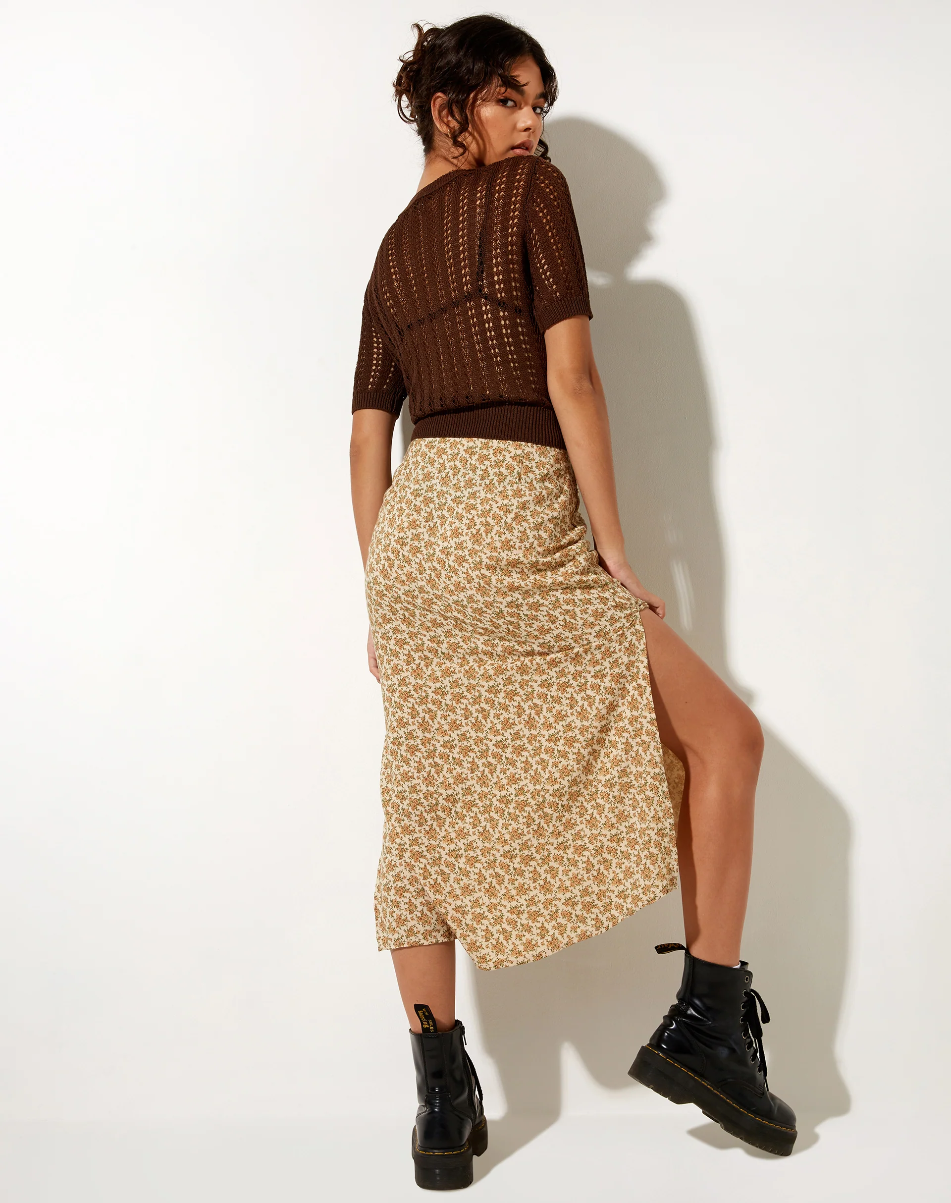 Tindra Midi Skirt in Washed Ditsy - Image 2