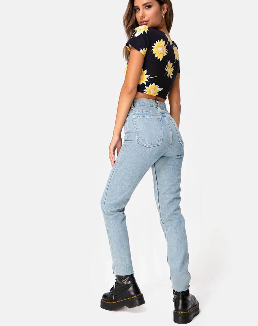 Tindy Crop Top in Sunny Days Black - Image 4