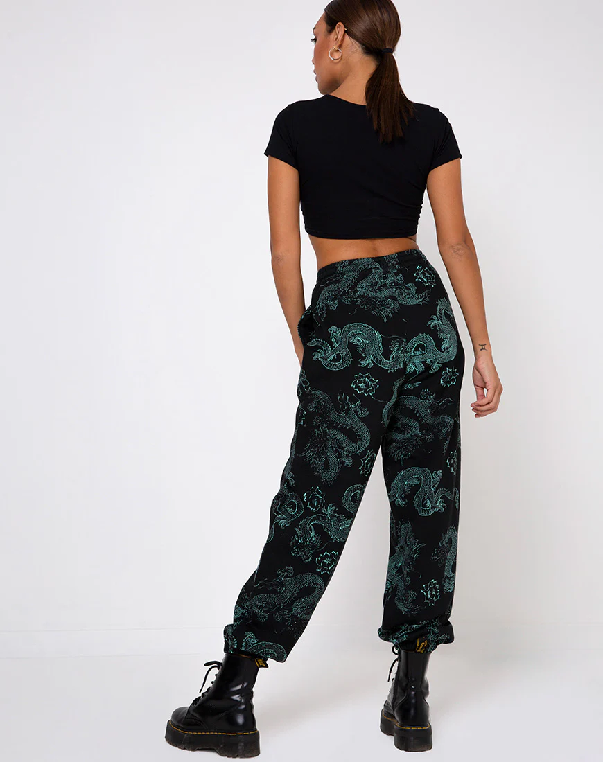 Tindy Top Dragon Flower Black and Mint Placement - Image 5