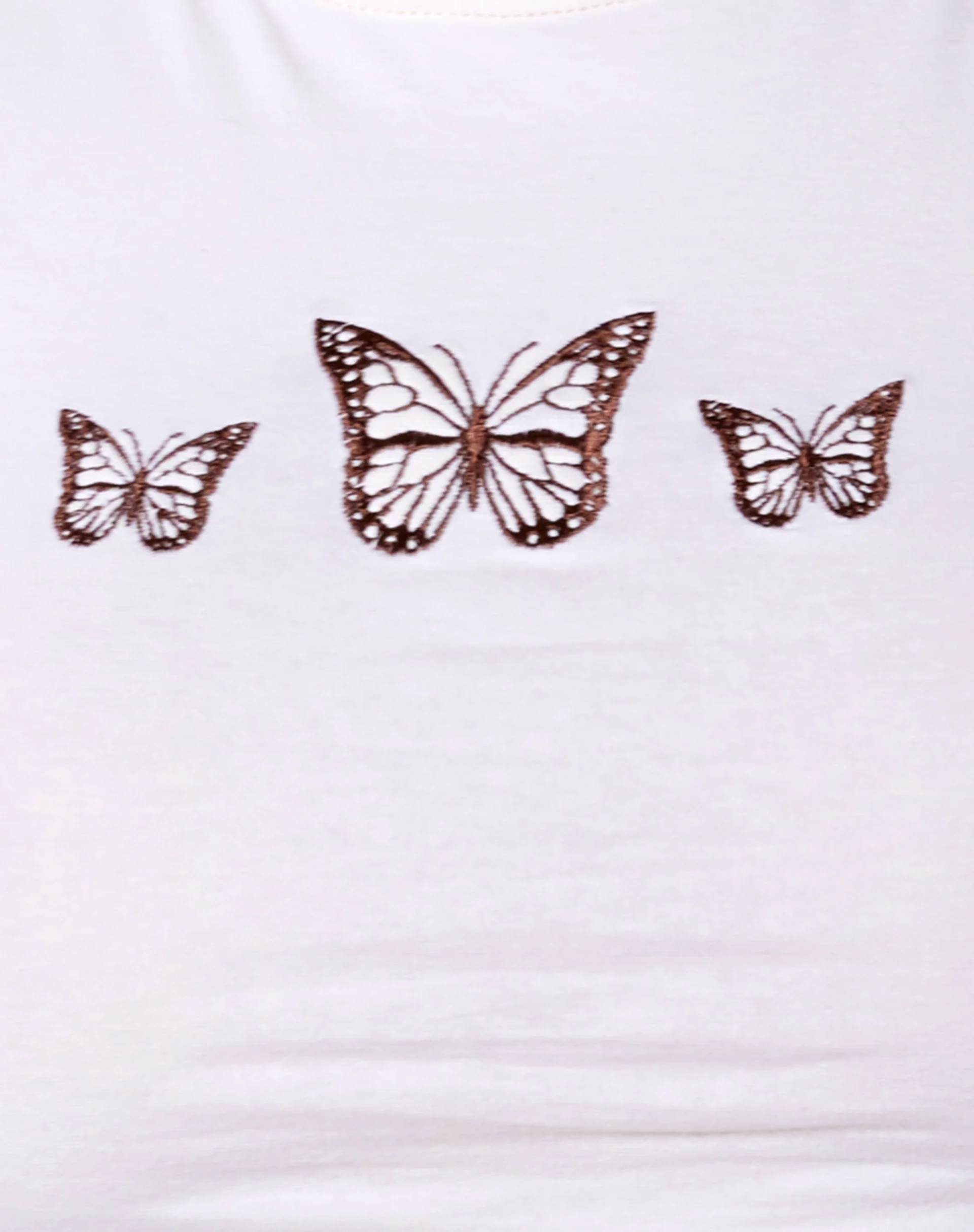 Tindy Crop Top in Ivory Triple Butterfly Embro - Image 6
