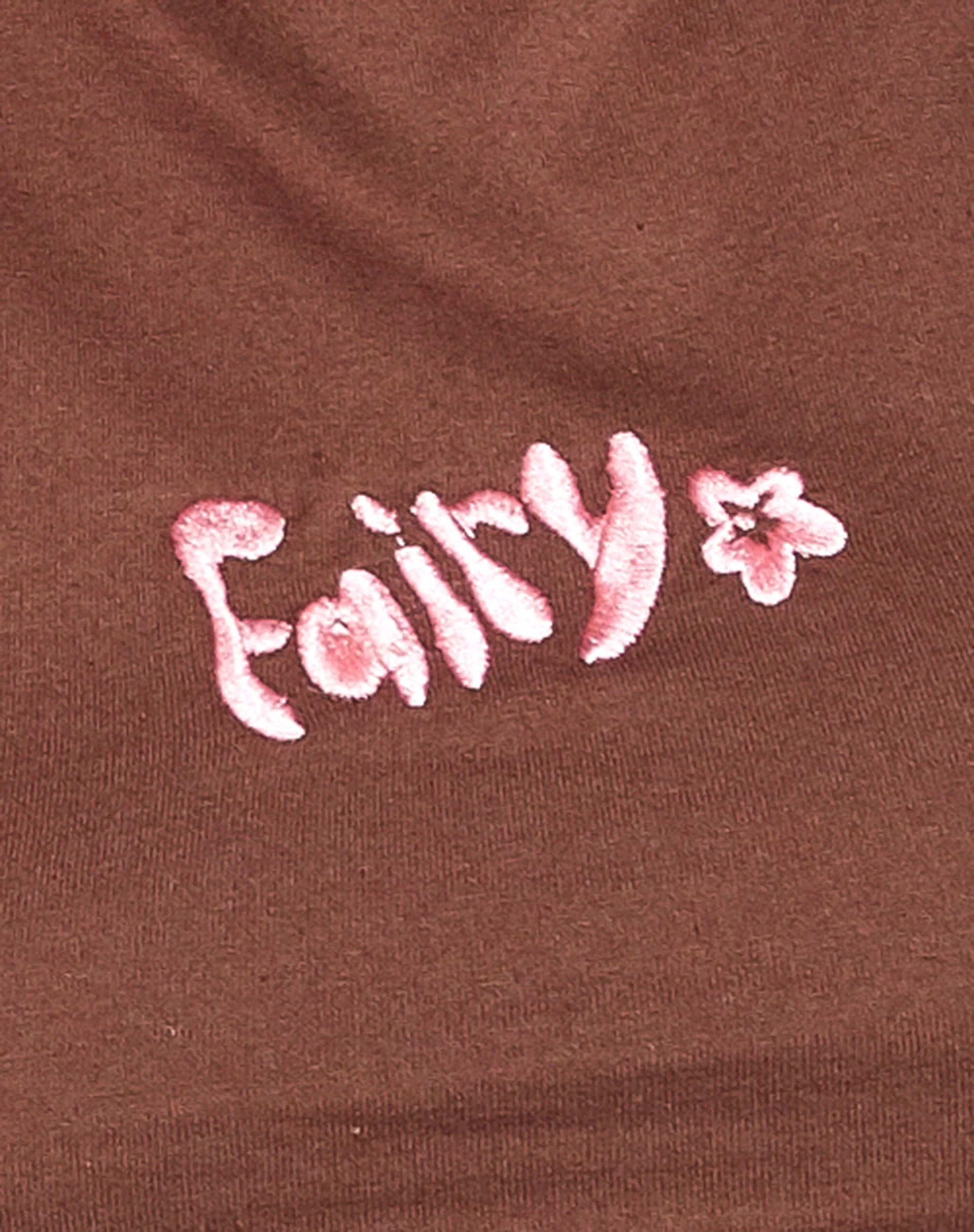Tindy Crop Top in Deep Mahogany Fairy Pink Embro - Image 4