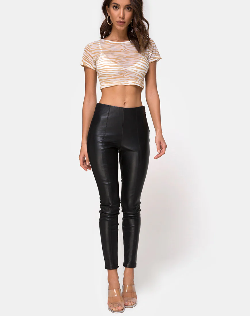 Tindy Top in Net Tan Cream Zebra - Image 3