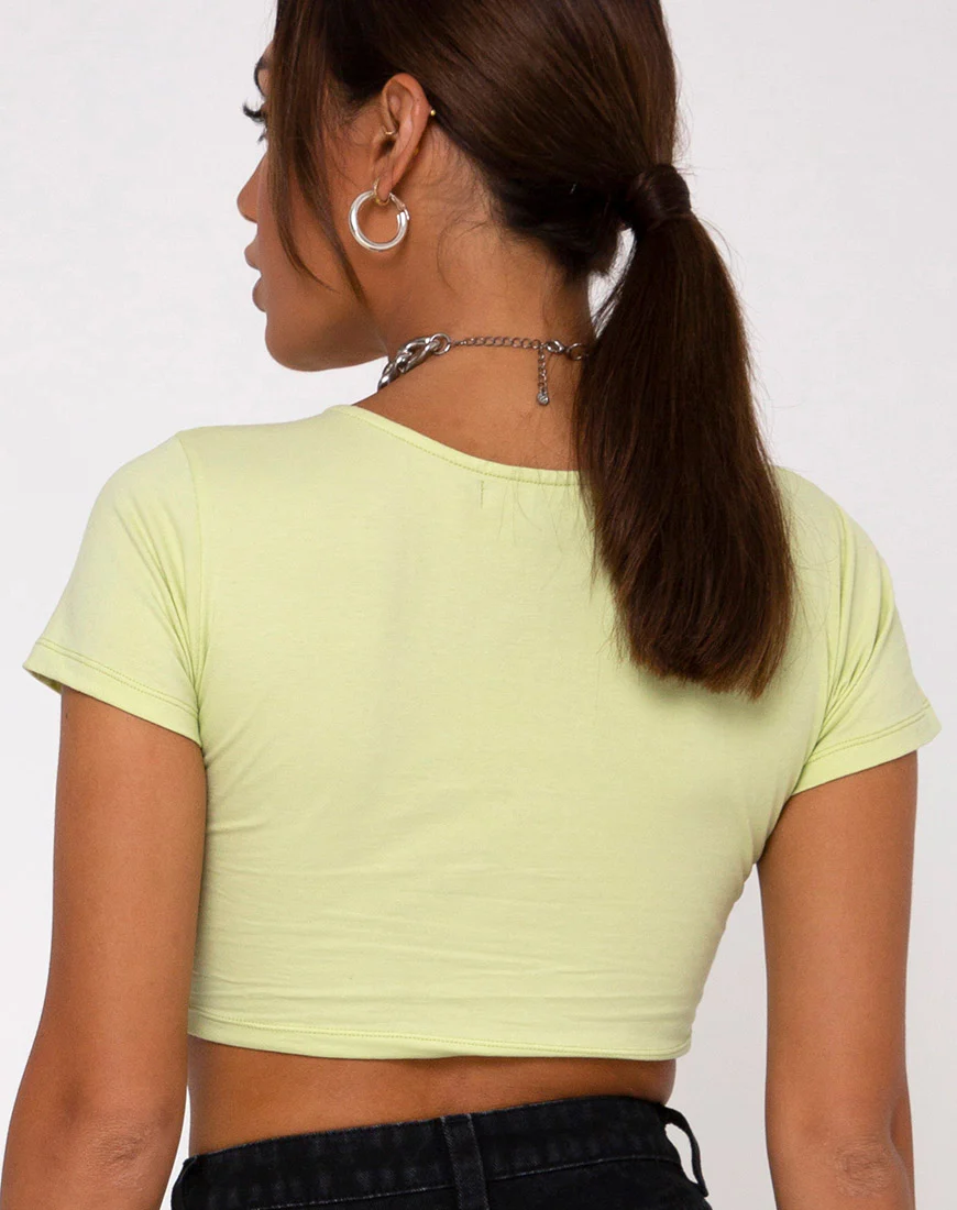 Tindy Crop Top in Pistachio Dragon Embro - Image 2