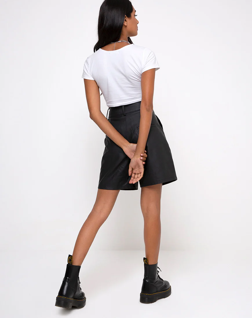 Tindy Crop Top in White Cherub Embro Black - Image 4