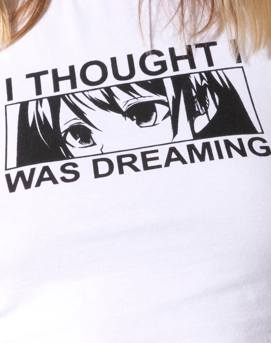 Tindy Crop Top in White “I Thought I Was Dreaming” - Image 5