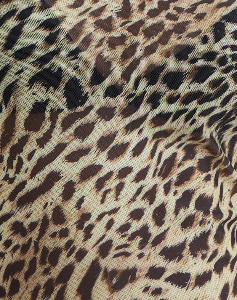 Tineko Long Sleeve Top in Leopard Dance Brown - Image 6