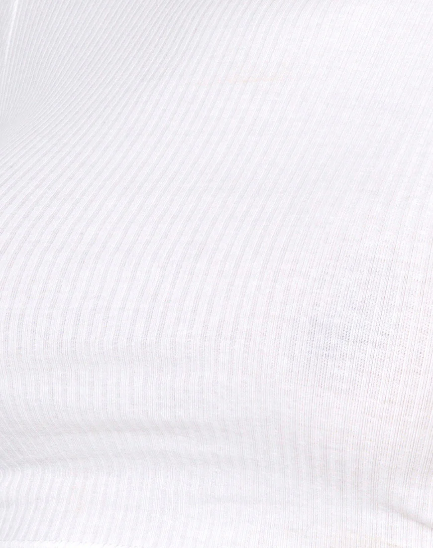 Tiner Crop Top in Rib Ivory - Image 5