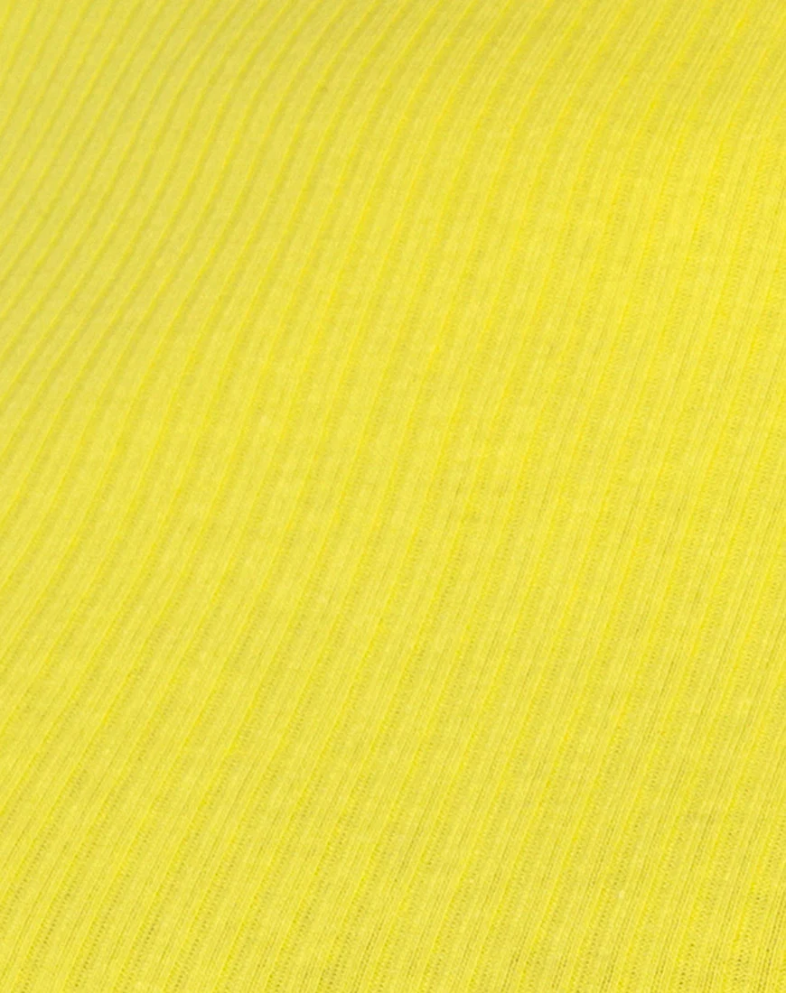 Tiner Crop Top in Rib Sunny Yellow - Image 5