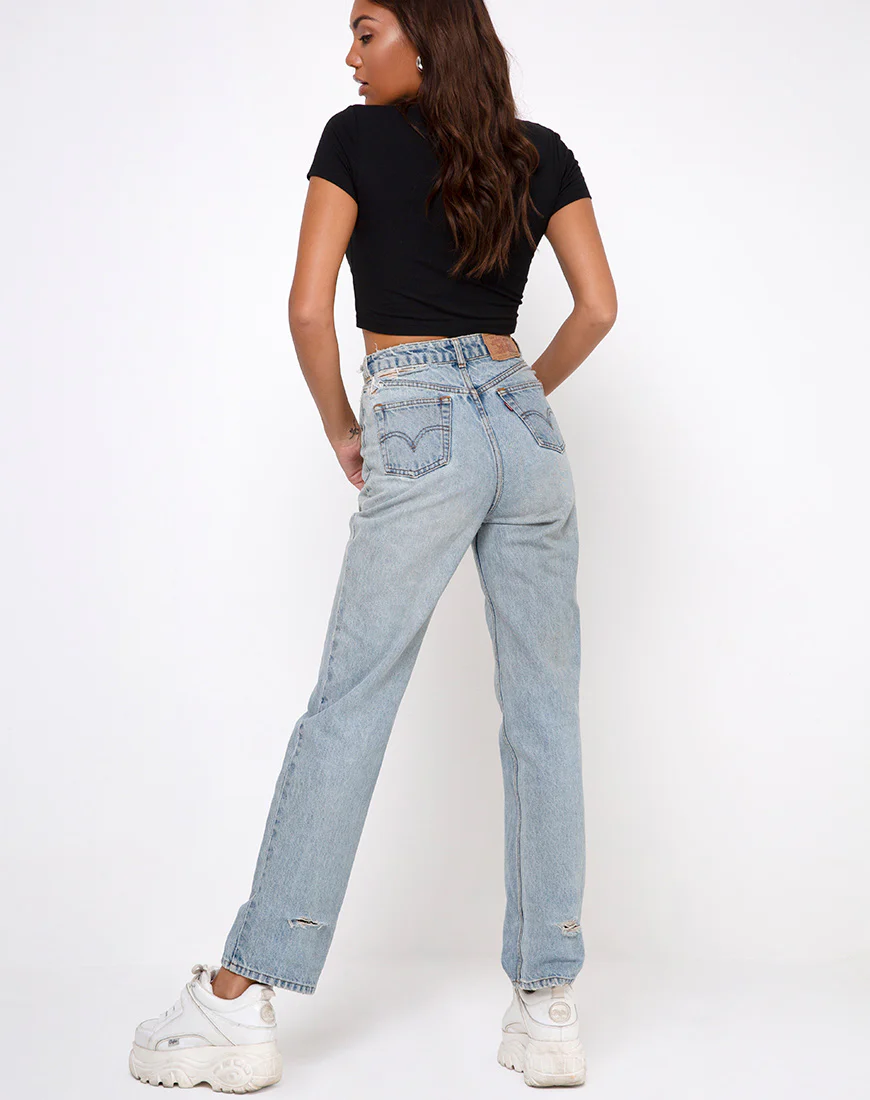 Tiney Crop Tee in Black 'Aquarius' Diamante - Image 4