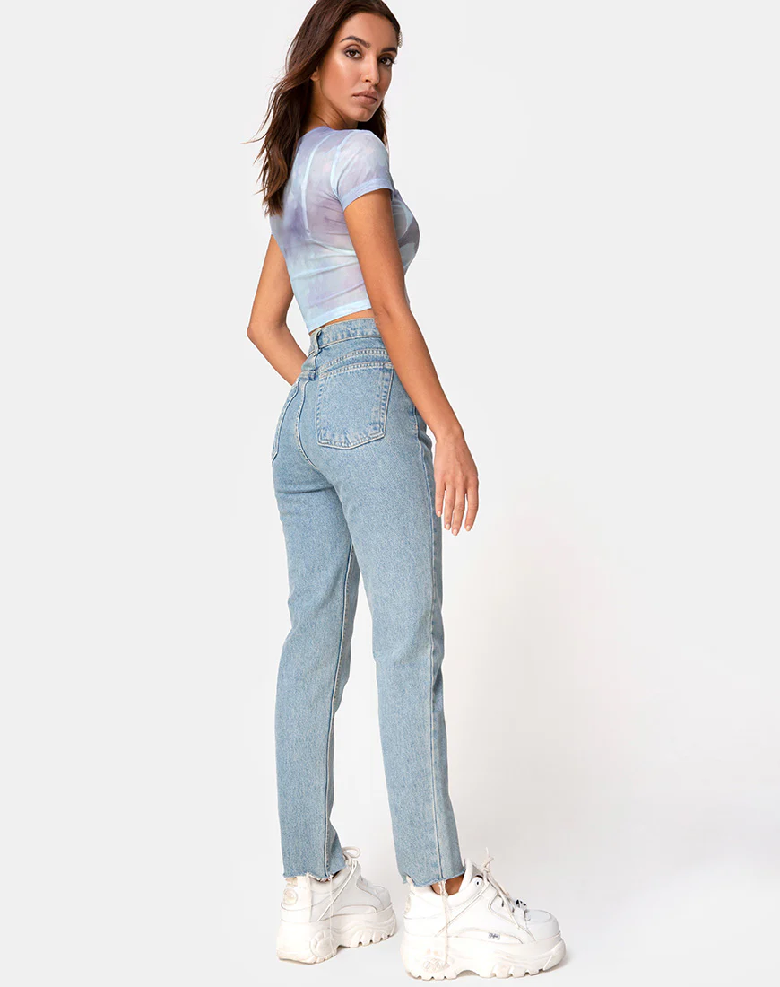 Tiney Crop Top Tee in Cherub Kiss Blue - Image 6