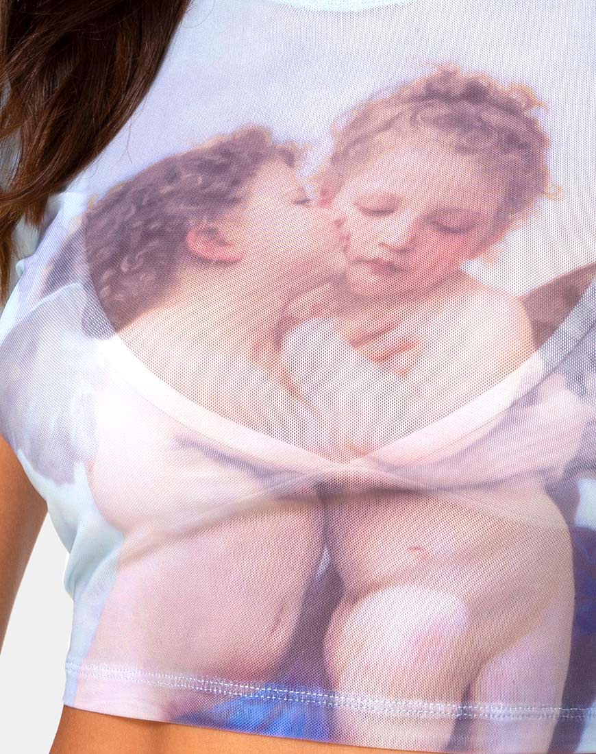 Tiney Crop Top Tee in Cherub Kiss Blue - Image 7
