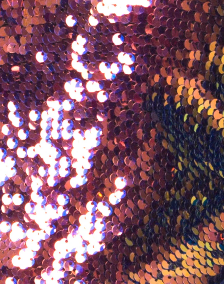 Tini Crop Top in Dragon Fruit Sequin - Image 5
