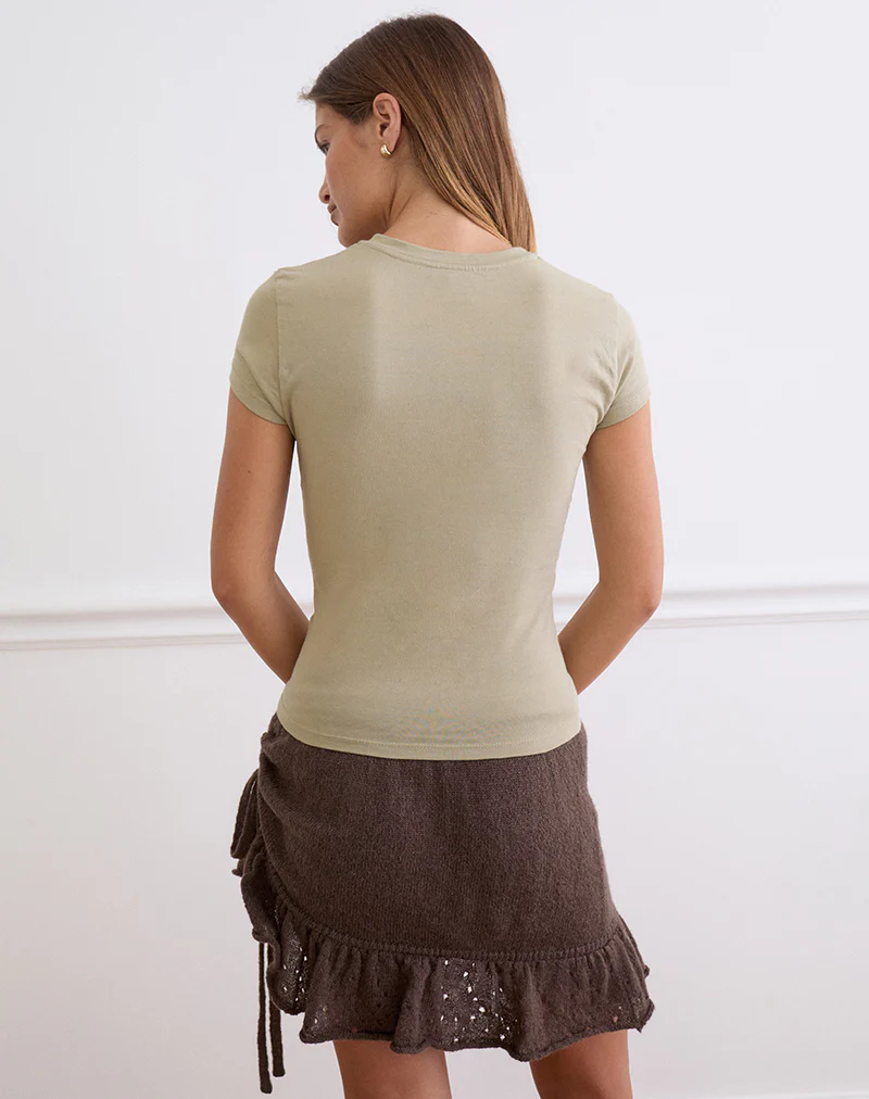 Tiona Tee in Slate Green Blurry Lily Print - Image 4