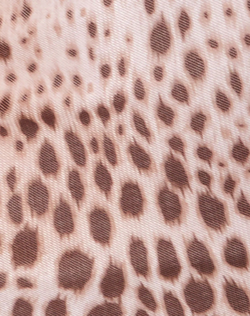 Tishe Bodycon Dress in Mesh Sand Leopard - Image 6