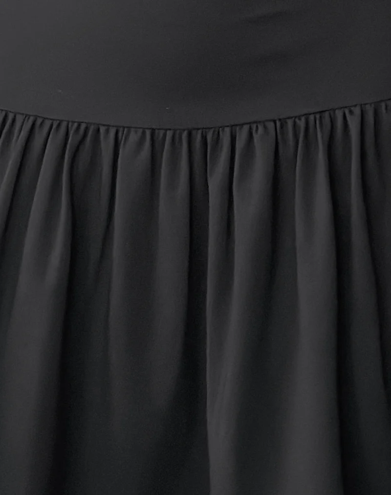 Toinette Drop Waist Mini Dress in Black - Image 6