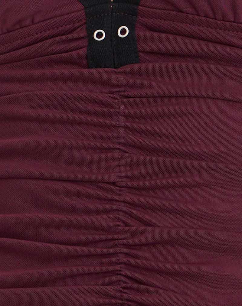 Tolani Cami Top in Heavy Mesh Wine - Image 6