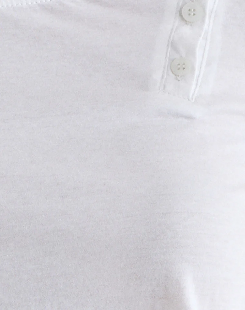 Tole Asymmetric Button Up Top in Tissue Jersey Ivory - Image 6