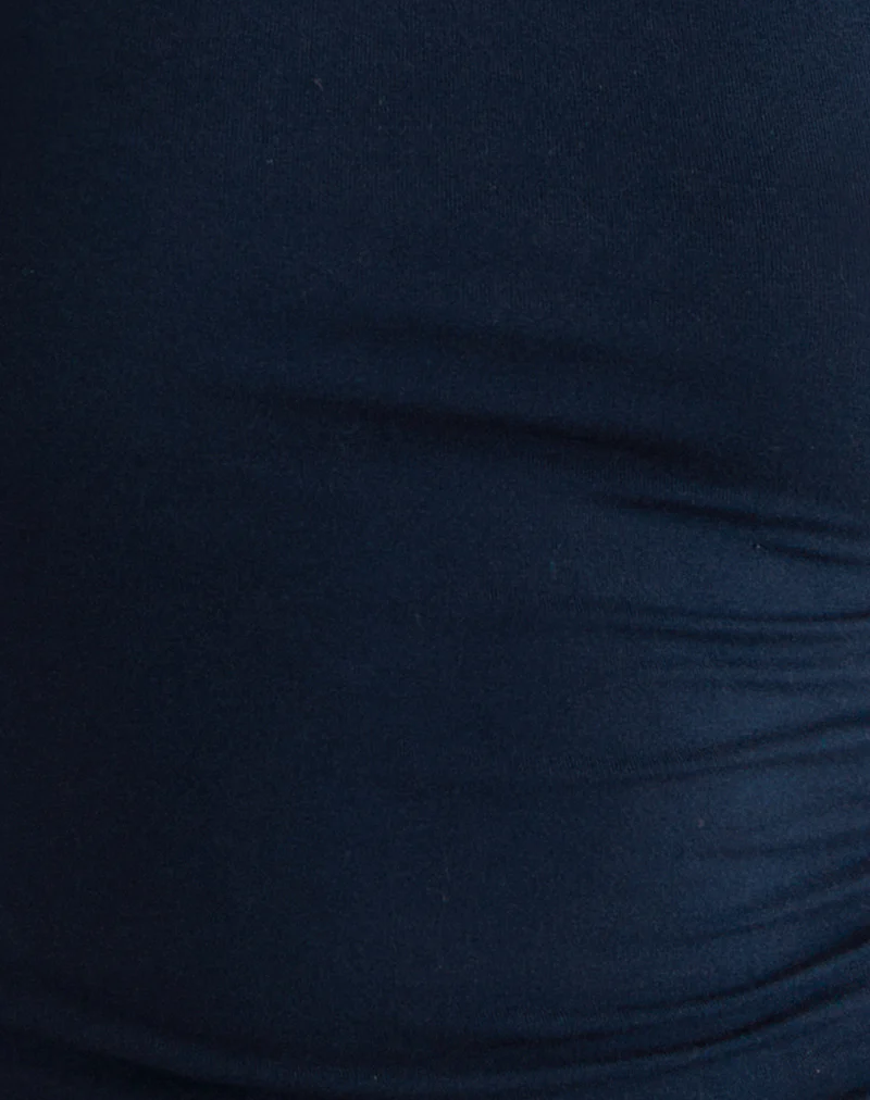 Tomoe Halter Neck Top in Rayon Jersey Navy - Image 6